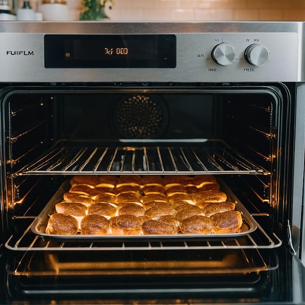 a silver and black oven with the word lumix on the front