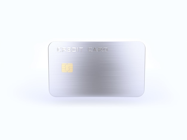 silver blank credit card  3d rendering