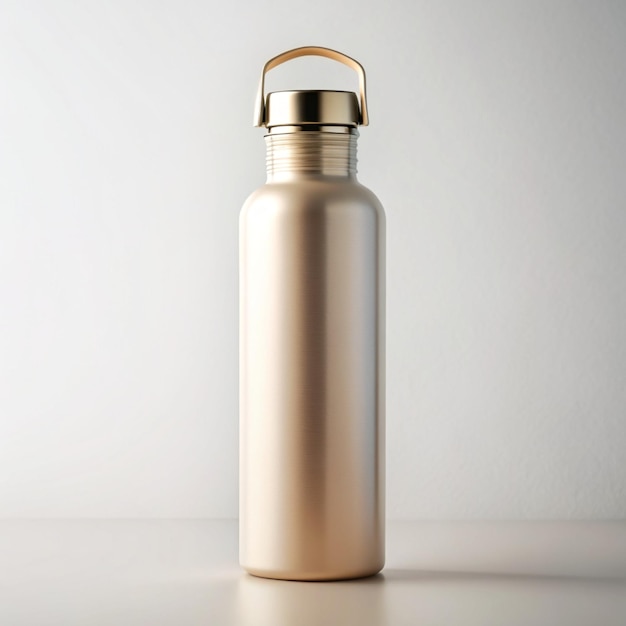 a silver bottle mockup