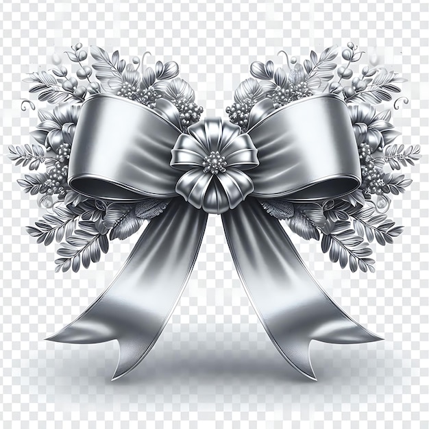 Photo a silver bow with a ribbon and a bow