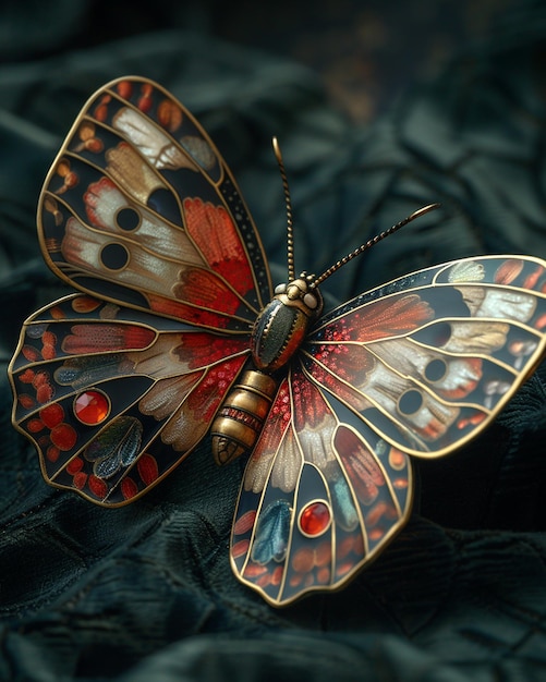 Silver Brooch In The Shape Of A Butterfly Background