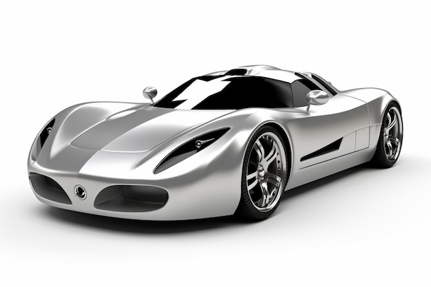 Photo silver bullet sports car races on white stylish vehicle modern car design image or picture