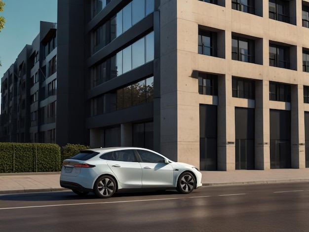 a silver car is parked on the street with the word honda on the side