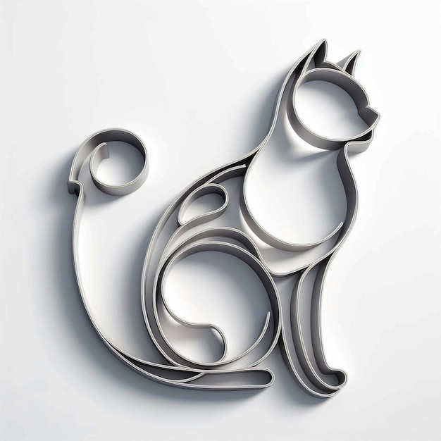 a silver cat with the letters e and the letters e and the letters l