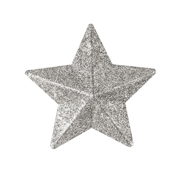 Silver Christmas star isolated over a white background