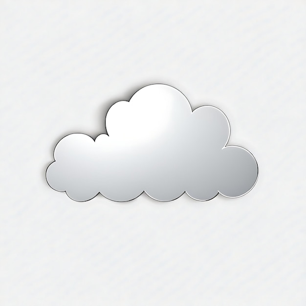 Silver Cloud Icon on White Background