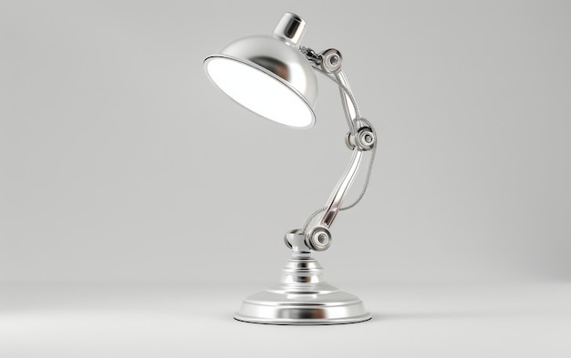 Silver Desk Lamp With Adjustable Arm