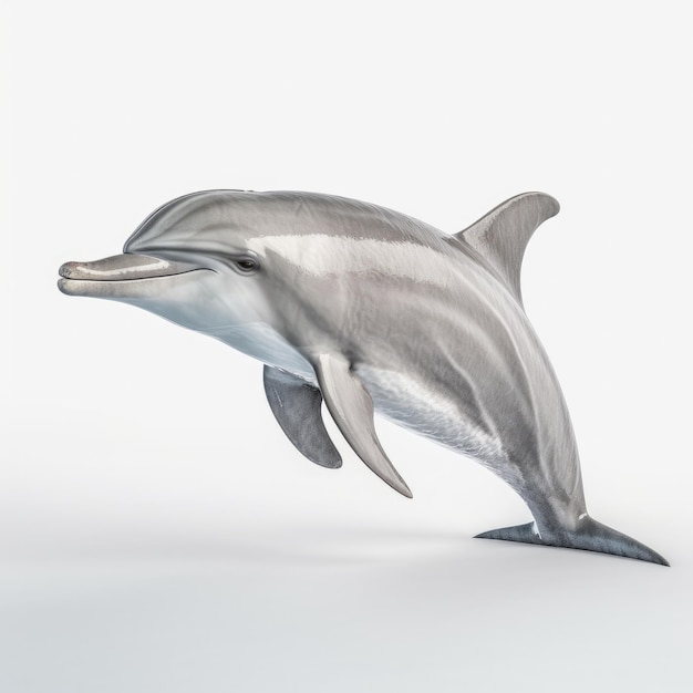 A silver dolphin is shown with a white background.