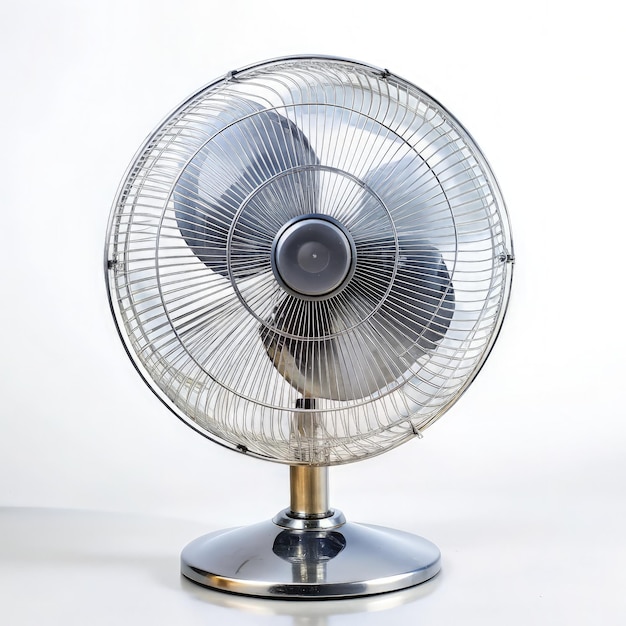 Silver Fan on Metal Stand Generative AI