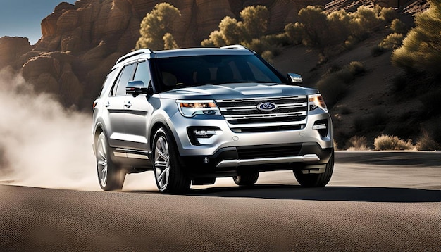 Photo silver ford explorer hybrid