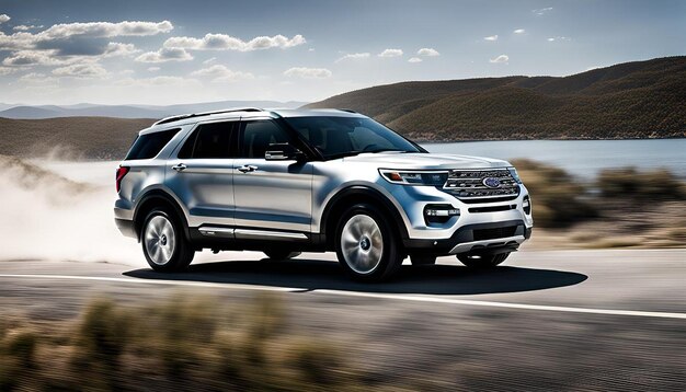 Photo silver ford explorer hybrid