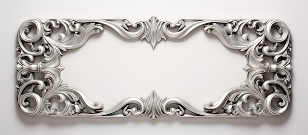 Silver frame with shadows on transparent background