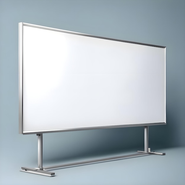 a silver frame with a white screen that says the word on it