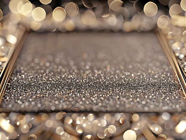 Photo silver glitter texture white sparkling shiny wrapping background silver sequins in abstract focus