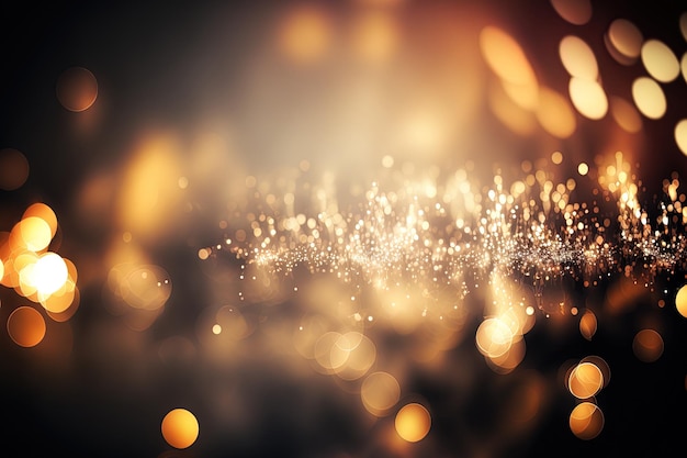 Silver and gold New Years Eve fireworks bokeh and copy space holiday with an abstract backdrop