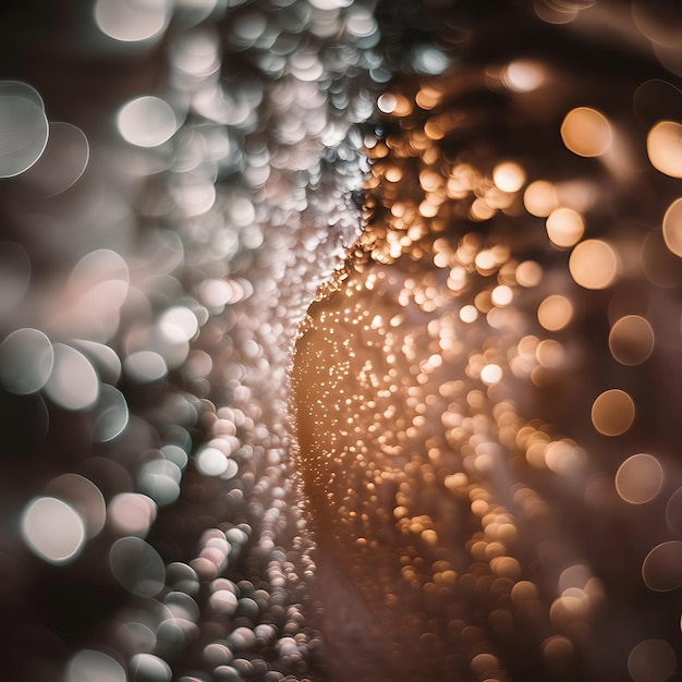 Photo silver and golden background of defocused abstract lights bokeh lights