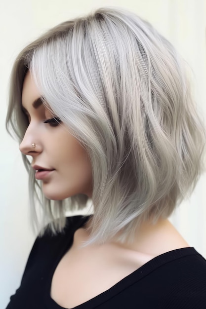 Silver hair color for a woman