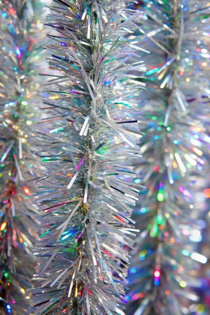 Photo silver holographic tinsel line background