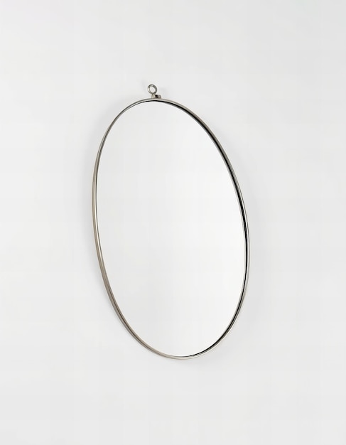 a silver hoop with a silver chain on it