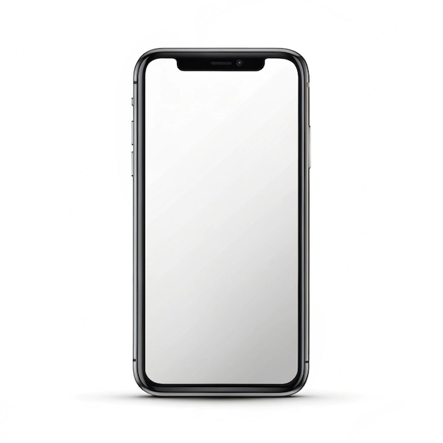 Photo a silver iphone mockup with a black case