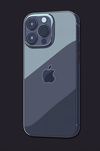 A silver iPhone with a black background