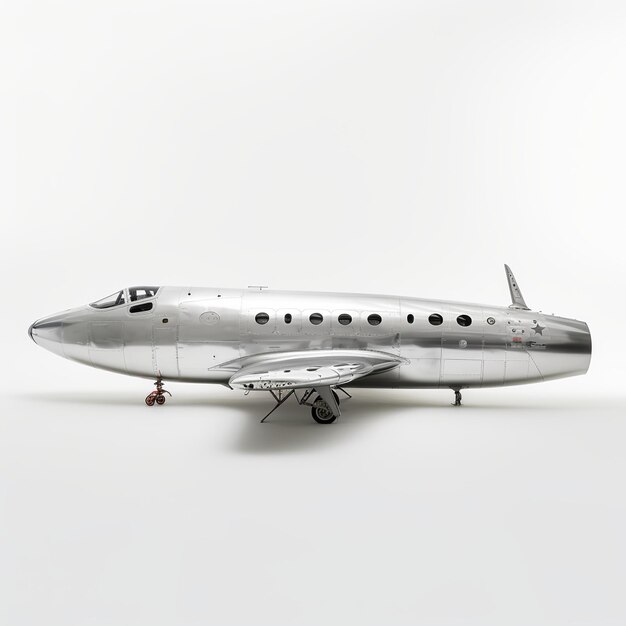 Photo a silver plane with the letters lg on the tail