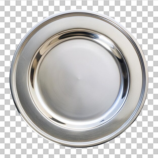 Photo silver plate isolated on transparent background