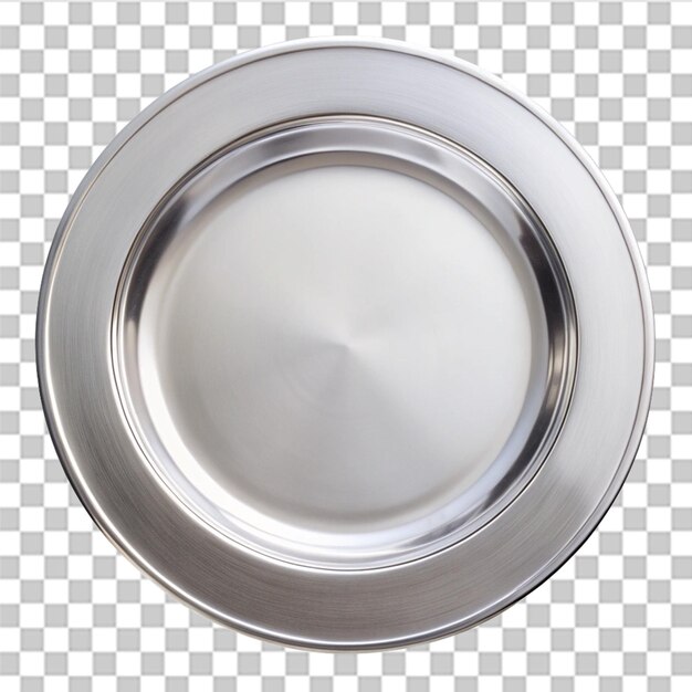 Photo silver plate isolated on transparent background