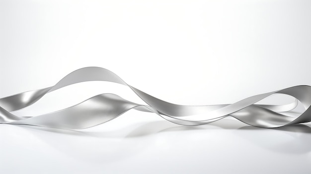 Silver ribbon on white background