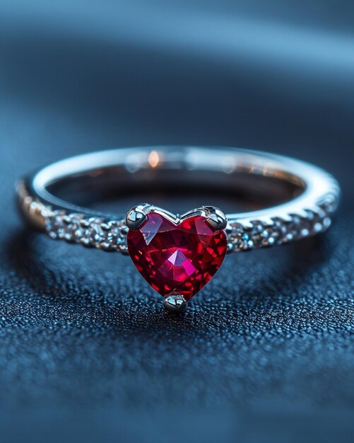 Silver Ring With A HeartShaped Ruby Wallpaper