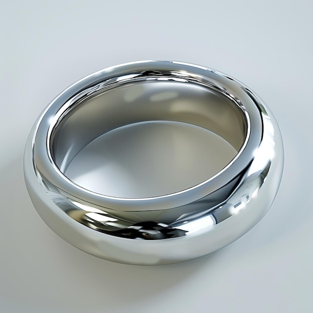 a silver ring with a silver band that says no on it