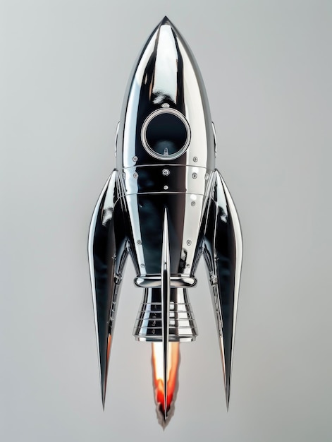 Silver Rocket Ship Model