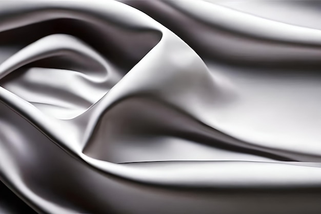 Silver satin or silk fabric wavy texture and pattern background background