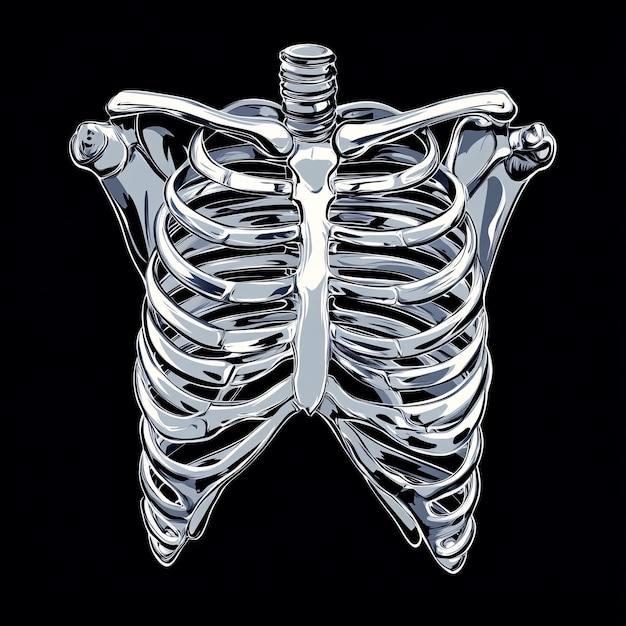 Photo a silver skeleton with a bone shaped body and the word bones on it