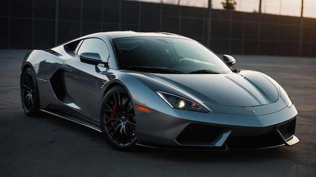 a silver sports car with a black roof and a black roof