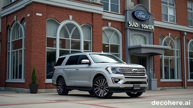 Photo a silver suv that is parked outside of a building