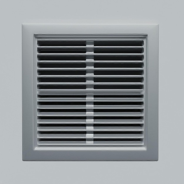 Photo a silver vent with a white striped line on the bottom