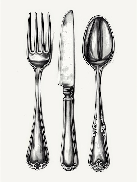 Silverware Set Fork Knife and Spoon