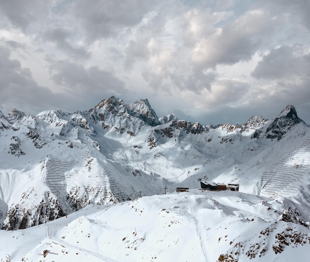 Silvretta Alps winter view Austria