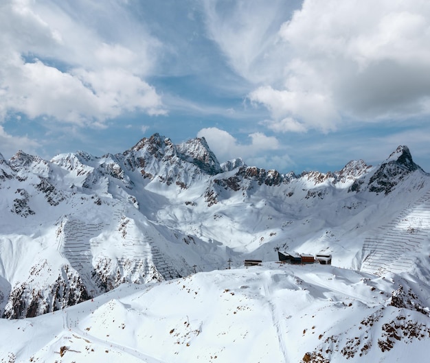 Silvretta Alps winter view Austria