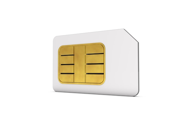 Sim card 3D Rendering