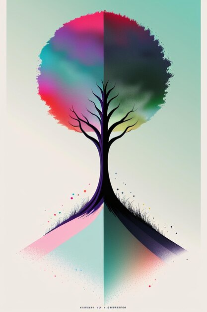 Simple abstract art colorful creative think banner wallpaper background illustration beautiful