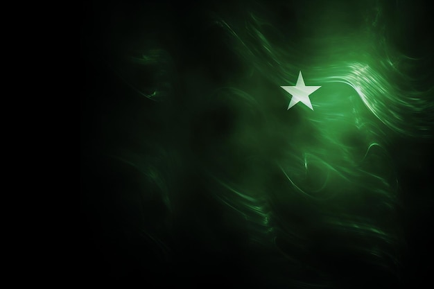 Simple background with a green bright moon of pakistan independence day