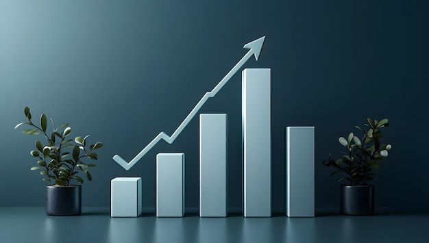 A Simple Bar Graph Showcasing an Upward Trend Suitable for Presentations and Reports