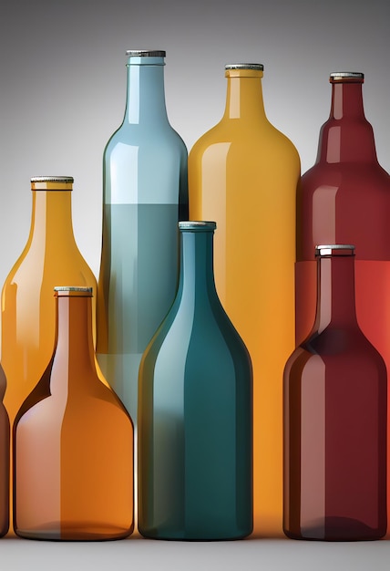 simple beauty color glass bottles 01