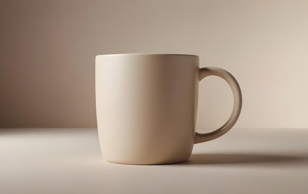 Simple Beige Mug on a Neutral Background