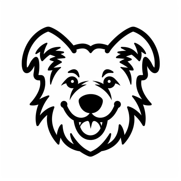 Simple Black Line Icon Design For Dog