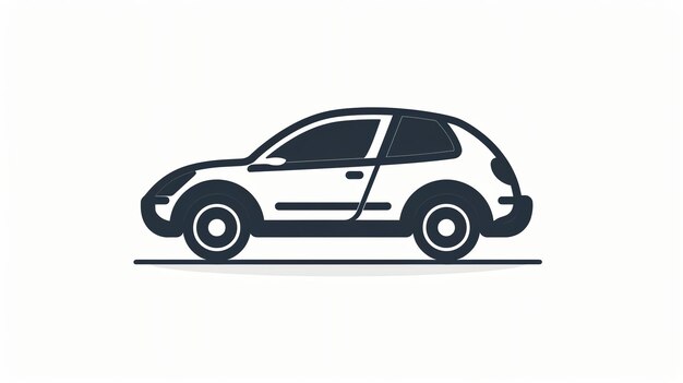 Simple black and white illustration of a car