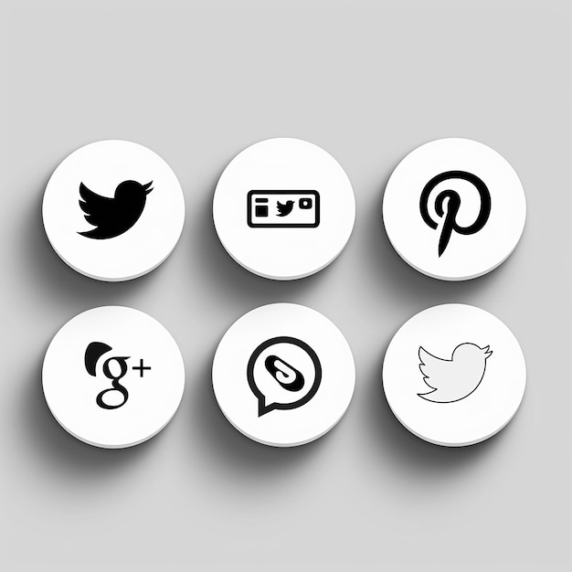 Photo simple black and white social media icons