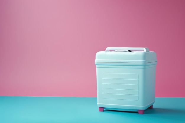 Photo simple blue cooler isolated on a solid background